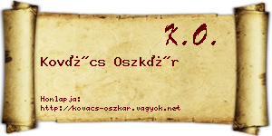 Kovács Oszkár névjegykártya