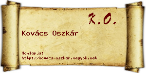 Kovács Oszkár névjegykártya