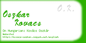 oszkar kovacs business card