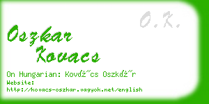 oszkar kovacs business card